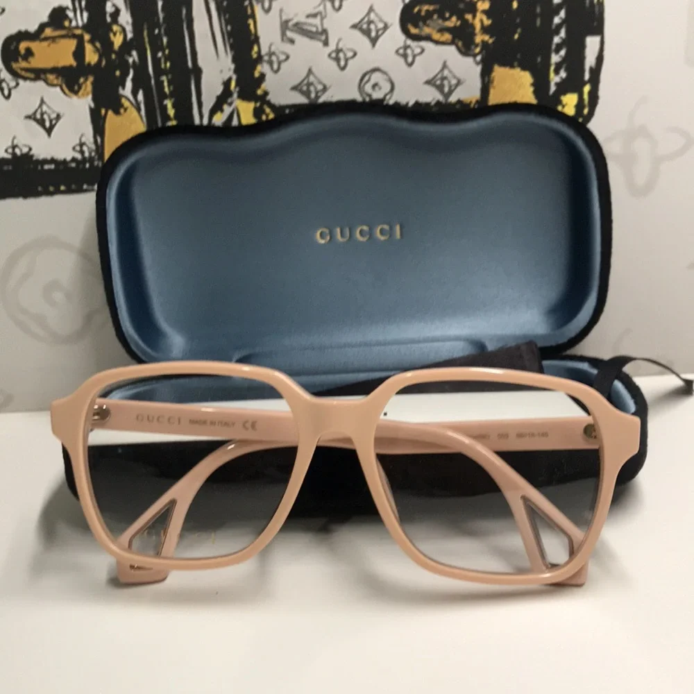 Luxury New Gucci GG0469O 003 Ivory Square Eyeglasses – Authentic & Stylish